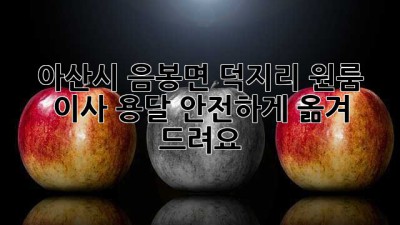 아산시 음봉면 덕지리 원룸 이사 용달, 안전하게 옮겨 드려요!
