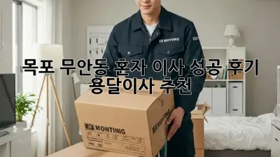 목포 무안동 혼자 이사 성공 후기: 용달이사 추천